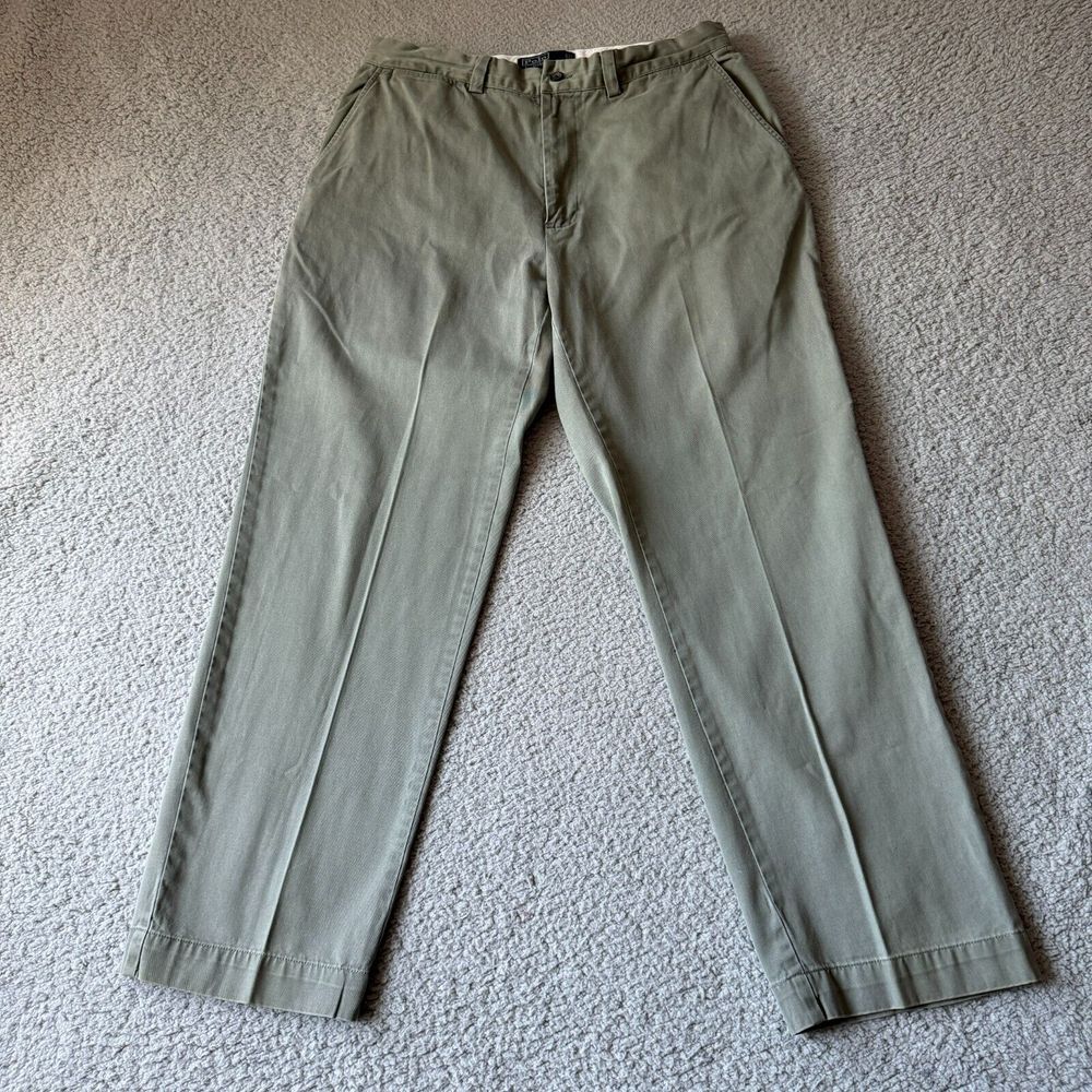 Vintage Polo Ralph Lauren Pants Mens 33x30 Green Chino Twill Slacks Singapore *